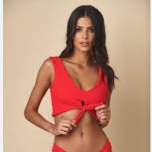 Montce crimson red bikini top